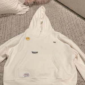 Daily Drills Limited edition white Hoodie with Fun Patches